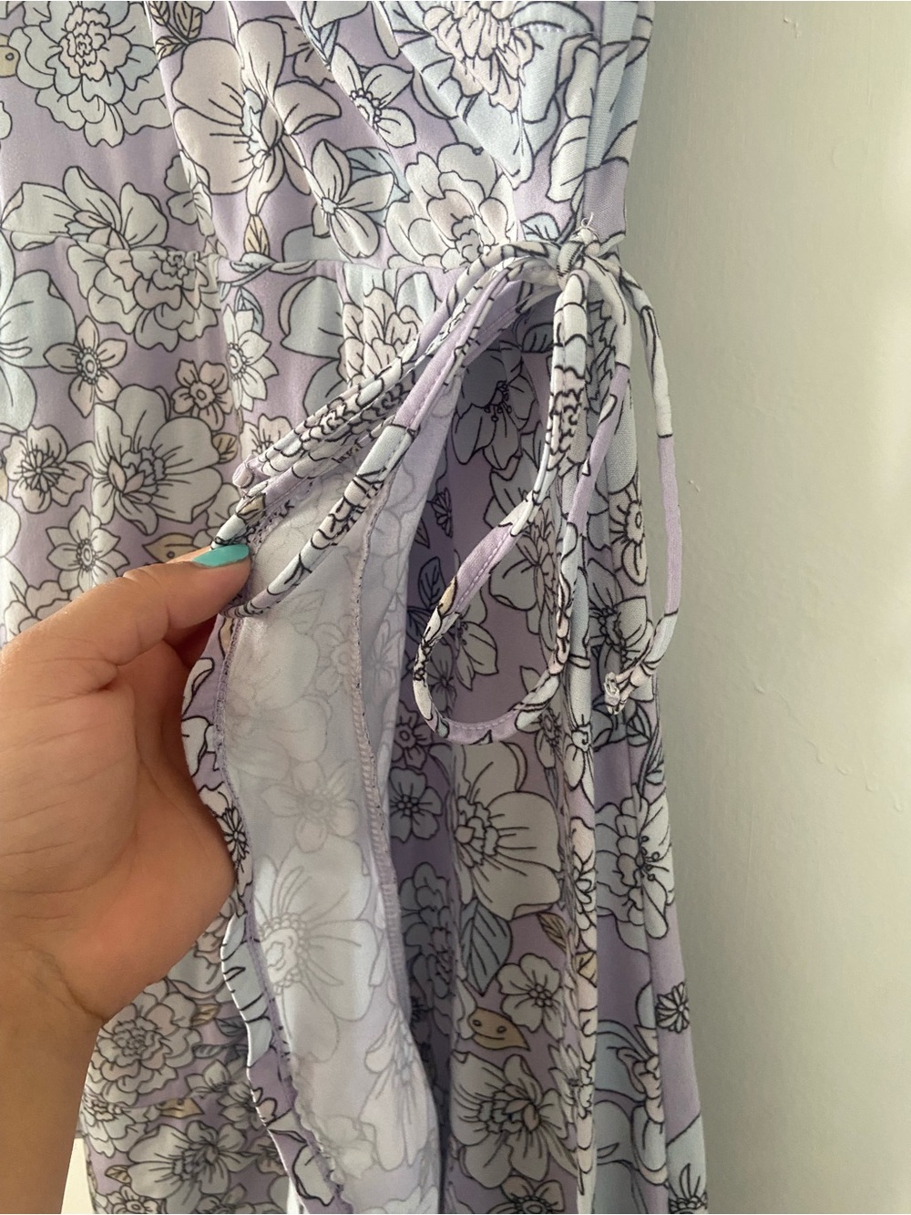 **bundle 3 for $25**No Boundaries Lavender Floral Wrap Dress - Picture 3 of 5